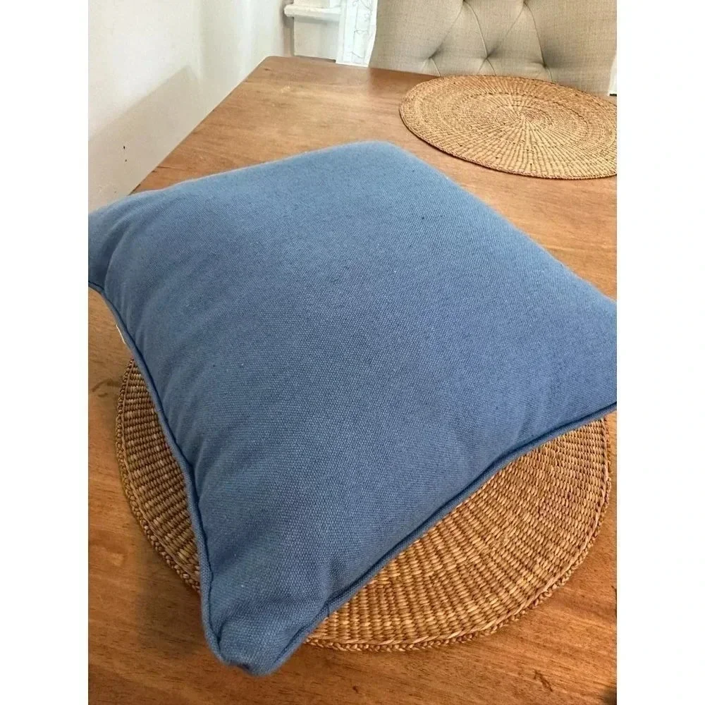 11” Blue Seashell Throw Pillow